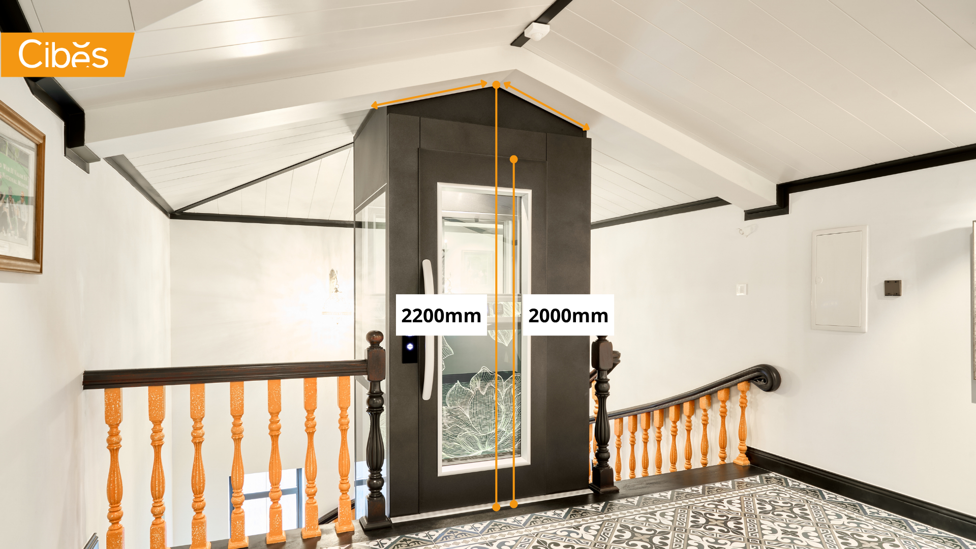 Cibes điều chỉnh đỉnh giếng thang phù hợp với mái chéo tầng trên cùng tại công tình Flamingo Đại Lải